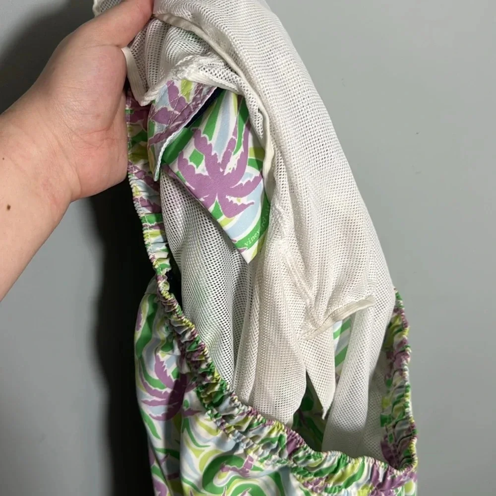 Vineyard Vines Swim Trunks Mens XL Shorts Chappy Purple Green Palm Tree 7”